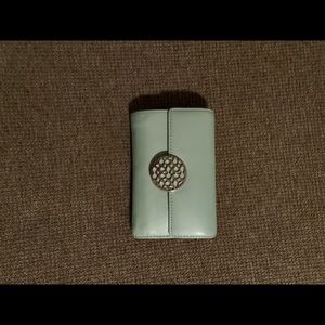Coach trifold mint green wallet